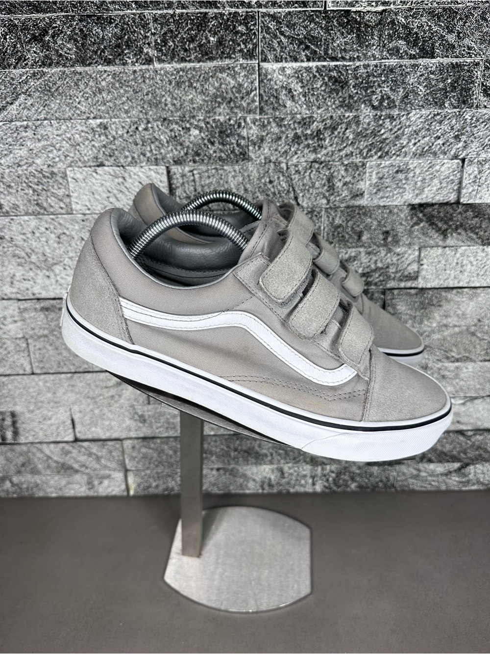 Vans Old Skool V Suede/Canvas Easy-On Grey/Wht - M10